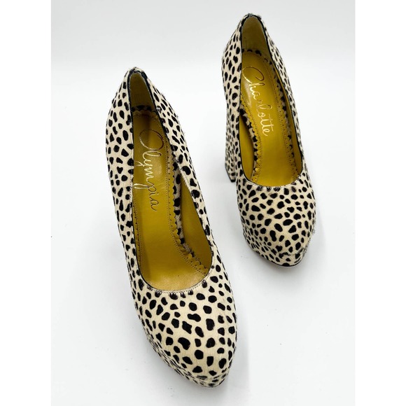 Charlotte Olympia Chantelle Cheetah Platform BlockHeel Pumps NWOT 37.5 - Picture 2 of 8
